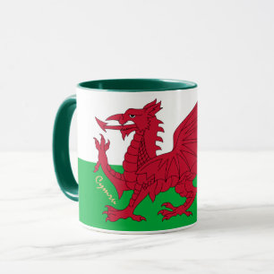 Welsh Flag & Wales, Cymru patriot/sport Mok