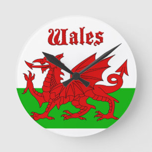 Welsh Flag Wales Ronde Klok