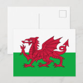 Welsh Flag (Wales) (Welsh Dragon) Briefkaart (Voorkant / Achterkant)