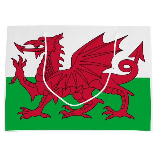 Welsh Flag (Wales) (Welsh Dragon) Groot Cadeauzakje (Voorkant)