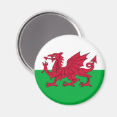 Welsh Flag (Wales) (Welsh Dragon) Magneet (Voorkant / Achterkant)