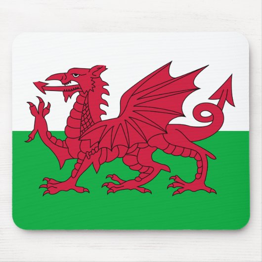 Welsh Flag (Wales) (Welsh Dragon) Muismat (Voorkant)