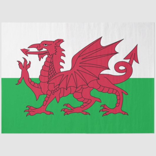 Welsh Flag (Wales) (Welsh Dragon) Tissuepapier (Voorkant)
