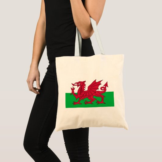 Welsh Flag (Wales) (Welsh Dragon) Tote Bag (Voorkant (product))