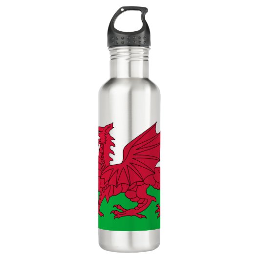 Welsh Flag (Wales) (Welsh Dragon) Waterfles (Voorkant)