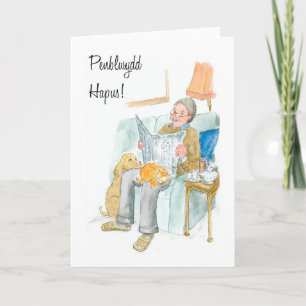 Welsh Greeting Birthday Card voor een Man Kaart