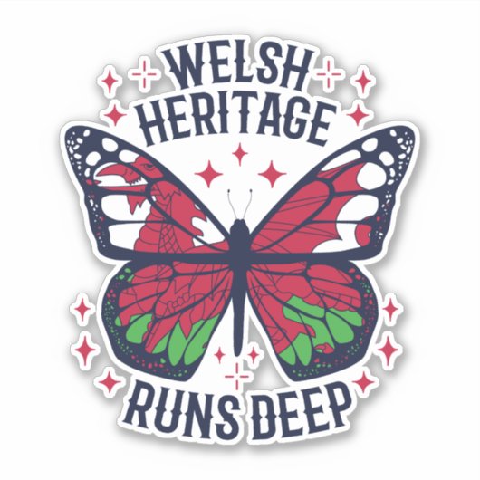 WELSH HERITAGE LOOPT DIEP STICKER (Voorkant)