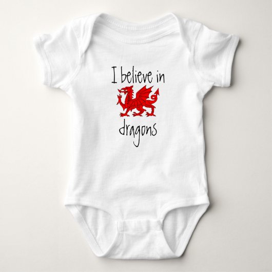 Welsh - Ik geloof in Dragons Baby Creeper Romper (Voorkant)