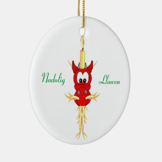 Welsh Kerstdragon Ornament (Rechts)