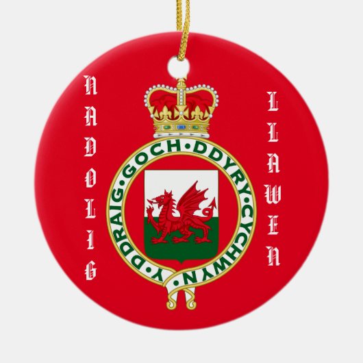 Welsh kerstversiering keramisch ornament (Voorkant)