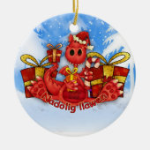 Welsh kerstversiering - Welsh Dragon Keramisch Ornament (Voorkant)