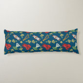 Welsh kostuum en emblemen op blauw lichaam kussen (Achterkant)