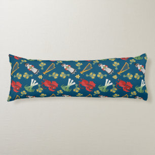 Welsh kostuum en emblemen op blauw lichaam kussen