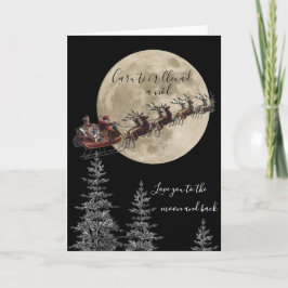 Welsh Love You to the Moon en terug kerst Kaart