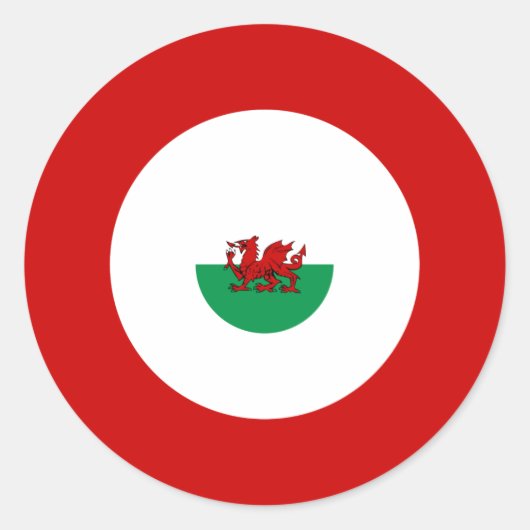 Welsh Mod Bullseye Round Sticker (Voorkant)