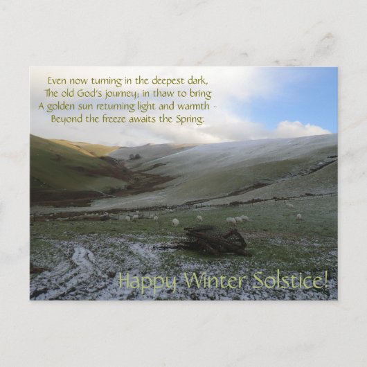 Welsh Mountains Winter Soltice Briefkaart (Voorkant)
