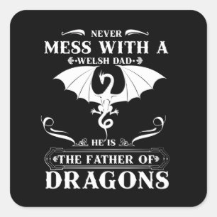 Welsh papa, hij is de vader van Dragons Gifts Vierkante Sticker