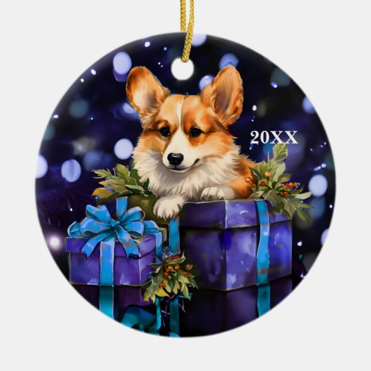 Welsh Pembroke Corgi Dog ornement de Noël (Devant)