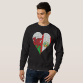 Welsh Peruvian Flag Heart Trui (Voorkant volledig)