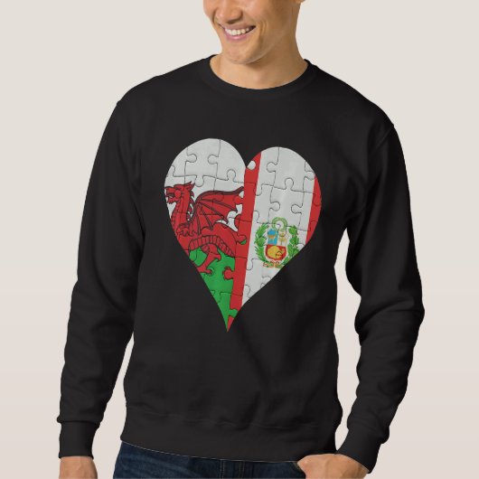 Welsh Peruvian Flag Heart Trui (Voorkant)
