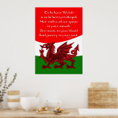Welsh Poem Poster - Print Welsh Dragon (Keuken)