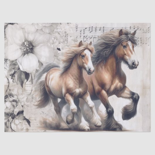 Welsh Pony en Cob Horse Decoupage Tissuepapier (Voorkant)