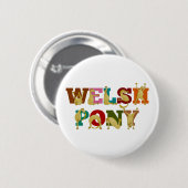 Welsh Pony met kleurrijke tekst Ronde Button 5,7 Cm (Voorkant /achterkant)