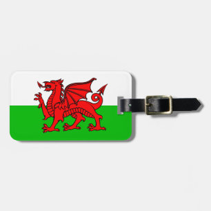 Welsh Red Dragon Wales Flag Bagagelabel