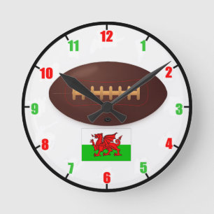 Welsh Rugby Wall Clock Ronde Klok