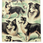  Welsh Sheepdog Naadloos Douchegordijn (Voorkant)