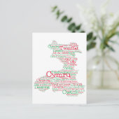 Welsh Slang Word Art Map Briefkaart (Staand voorkant)