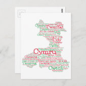 Welsh Slang Word Art Map Briefkaart (Voorkant / Achterkant)