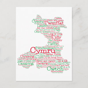 Welsh Slang Word Art Map Briefkaart