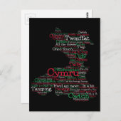 Welsh Slang Word Art Map Briefkaart (Voorkant / Achterkant)