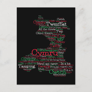 Welsh Slang Word Art Map Briefkaart
