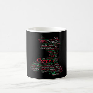 Welsh Slang Word Art Map Coffee Mok
