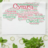 Welsh Slang Word Art Map Kitchen Towel Theedoek (Gevouwen)