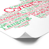 Welsh Slang Word Art Map Poster (Hoek)