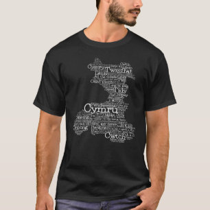 Welsh Slang Word Art Map T-Shirt