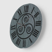 Welsh Slate Effect, Celtic Icon, Black Roman Figs. Grote Klok (Hoek)