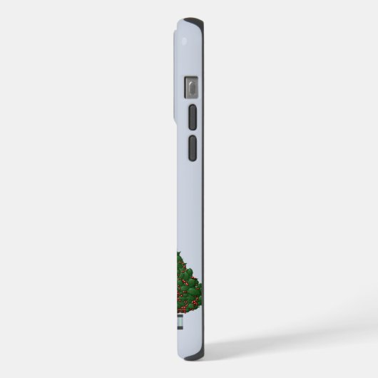 Welsh Springer Spaniel Blauw Kerstvakantie iPhone Hoesje (Linkerkant)