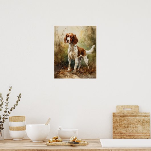 Welsh Springer Spaniel Dog Art Print Poster (Keuken)