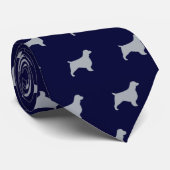 Welsh Springer Spaniel Dog Silhouettes Patroon Stropdas (Opgerold)