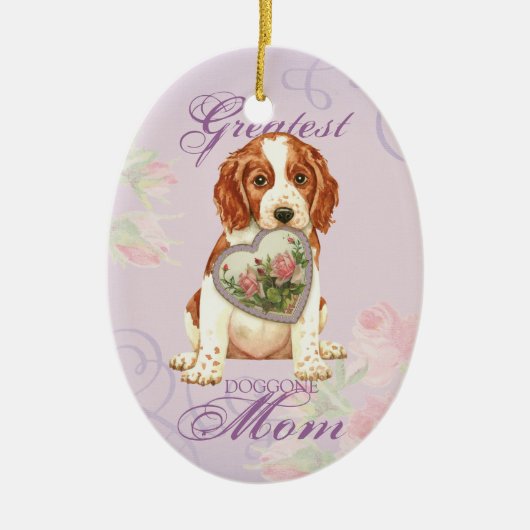 Welsh Springer Spaniel Heart mama Keramisch Ornament (Voorkant)