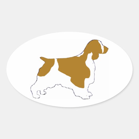 welsh springer spaniel ovale sticker (Voorkant)