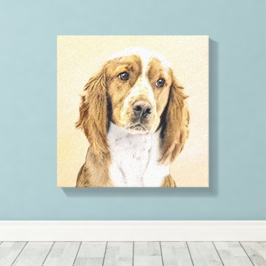 Welsh Springer Spaniel Painting - Original Dog Art Canvas Afdruk (Insitu (Houten vloer))