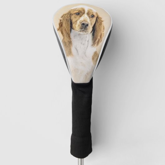 Welsh Springer Spaniel Painting - Original Dog Art Golfheadcover (Voorkant)