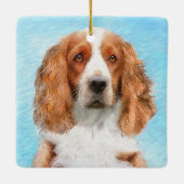 Welsh Springer Spaniel Painting - Original Dog Art Keramisch Ornament (Achterkant)