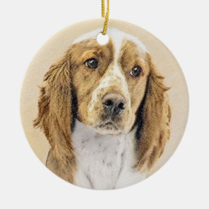 Welsh Springer Spaniel Painting - Original Dog Art Keramisch Ornament