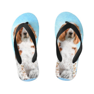 Welsh Springer Spaniel Painting - Original Dog Art Kinder Teenslippers